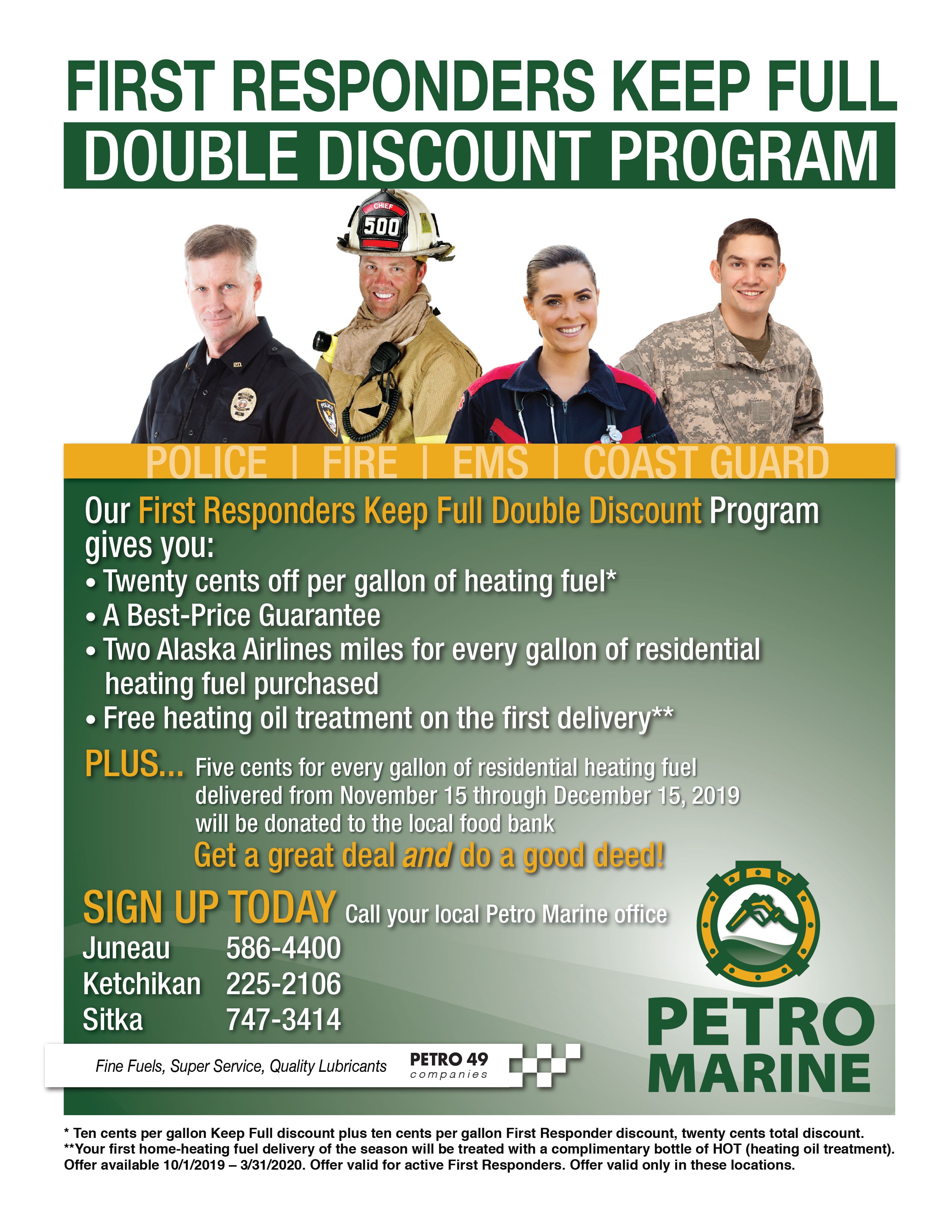 First responders double discount program Petro 49